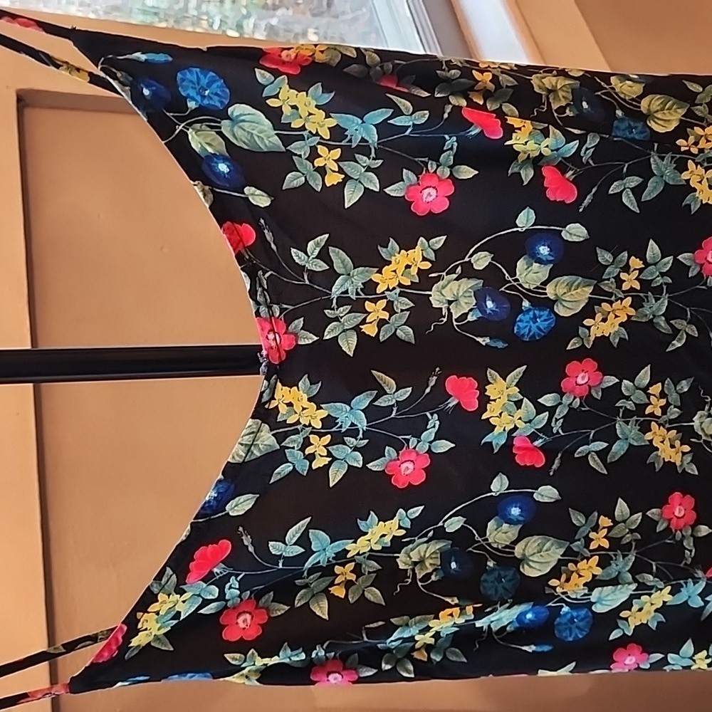Black Floral Spaghetti Strap Maxi Dress Size Large